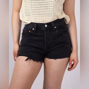 Levi’s 501 Button Fly 100% Cotton Shorts Lunar Black